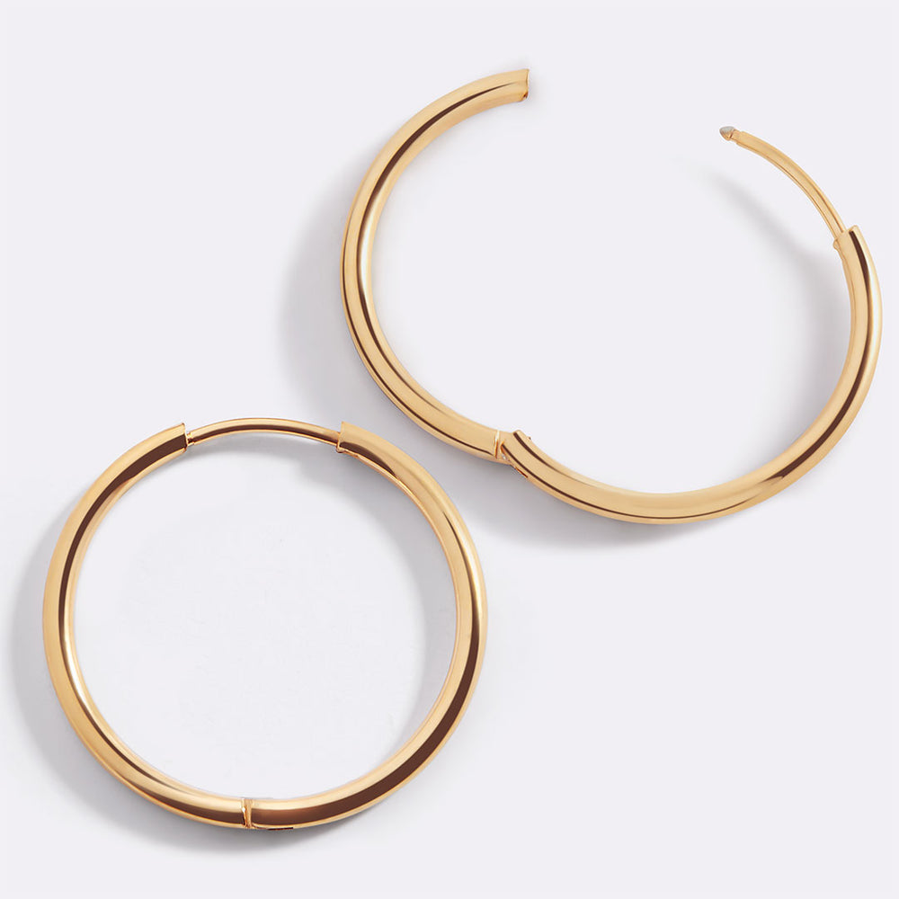 Small Hoop Earrings - Gold / 18MM