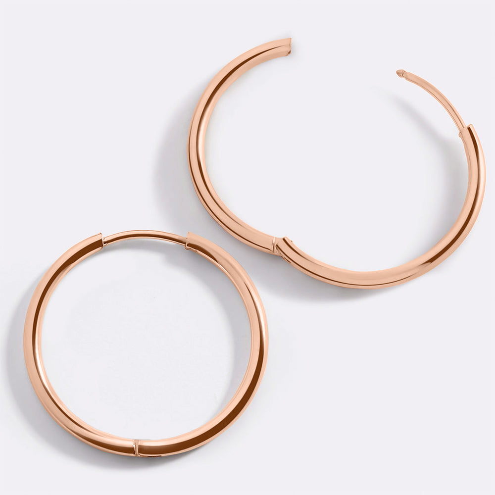 Small Hoop Earrings - 18k Rose Gold Plated / 18MM