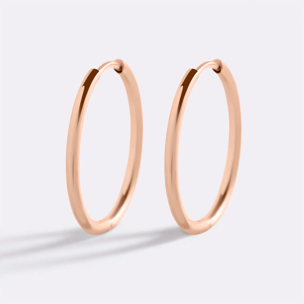 Small Hoop Earrings - 18k Rose Gold Plated / 18MM