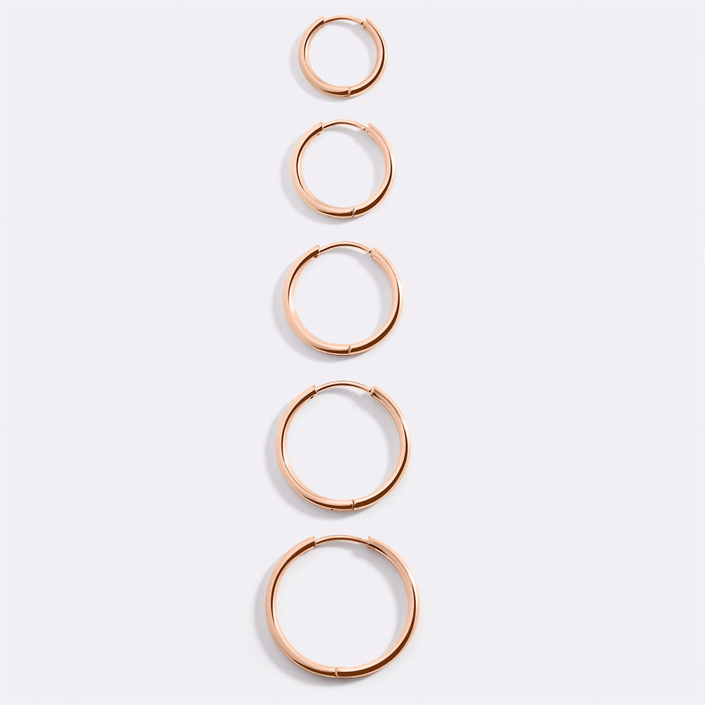Small Hoop Earrings - 18k Rose Gold Plated / 18MM