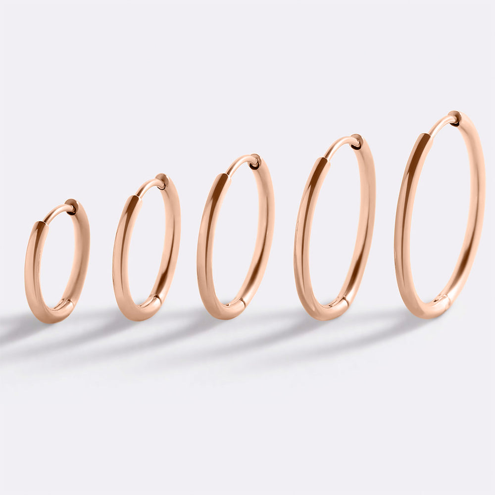 Small Hoop Earrings - 18k Rose Gold Plated / 18MM