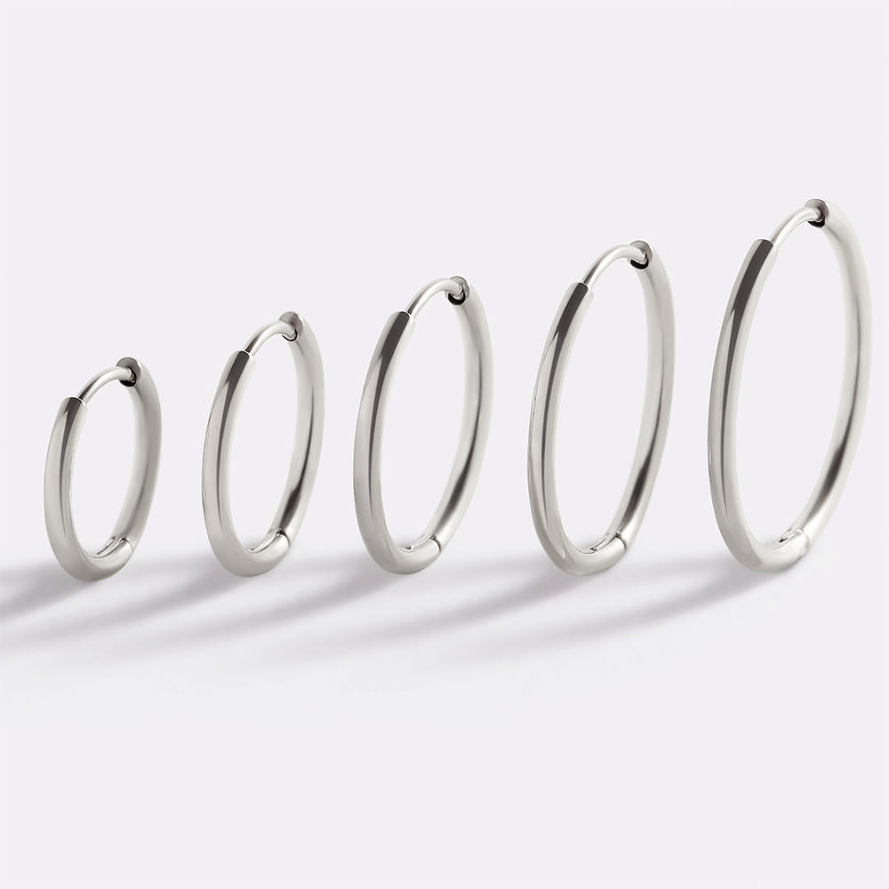Small Hoop Earrings - Silver / 12MM