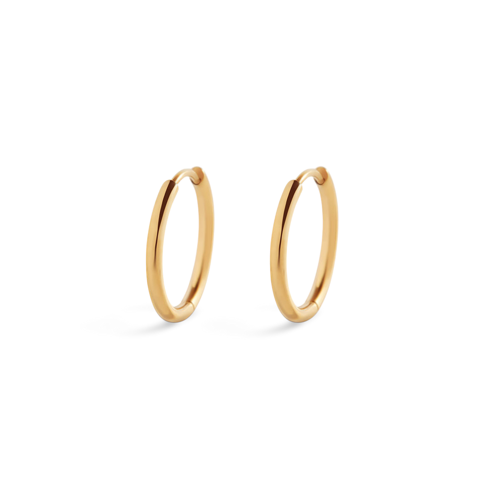 Small Hoop Earrings - 18k Gold Plated / 12MM