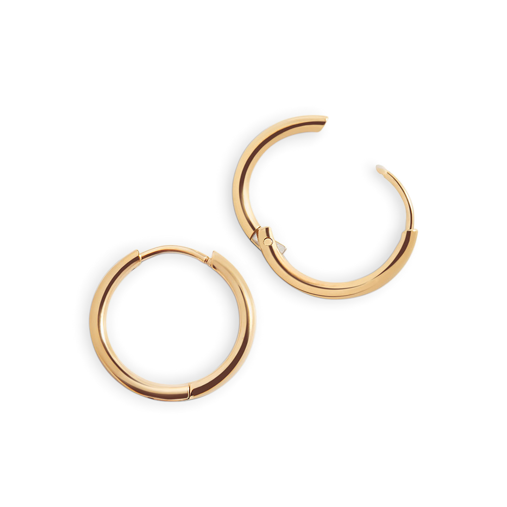Small Hoop Earrings - 18k Gold Plated / 12MM
