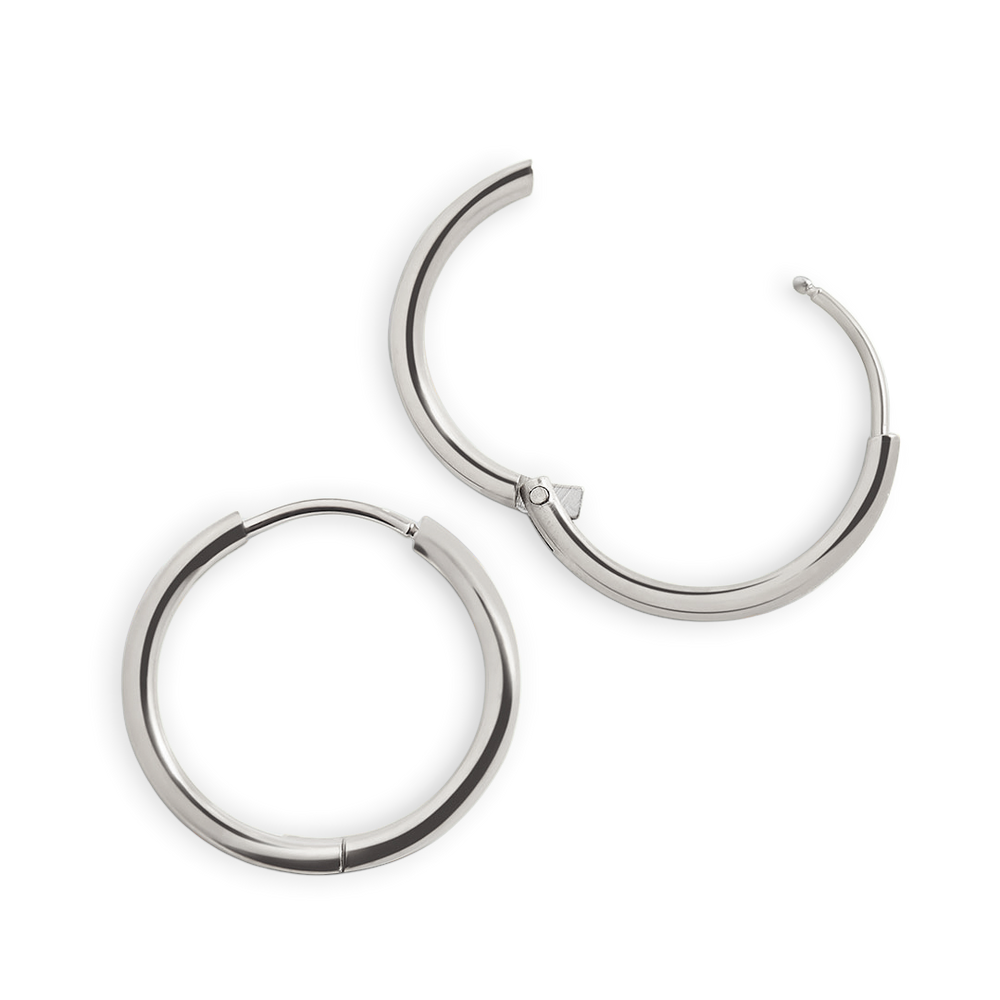 Small Hoop Earrings - Silver / 14 MM