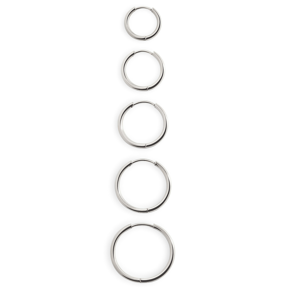 Small Hoop Earrings - Silver / 14 MM