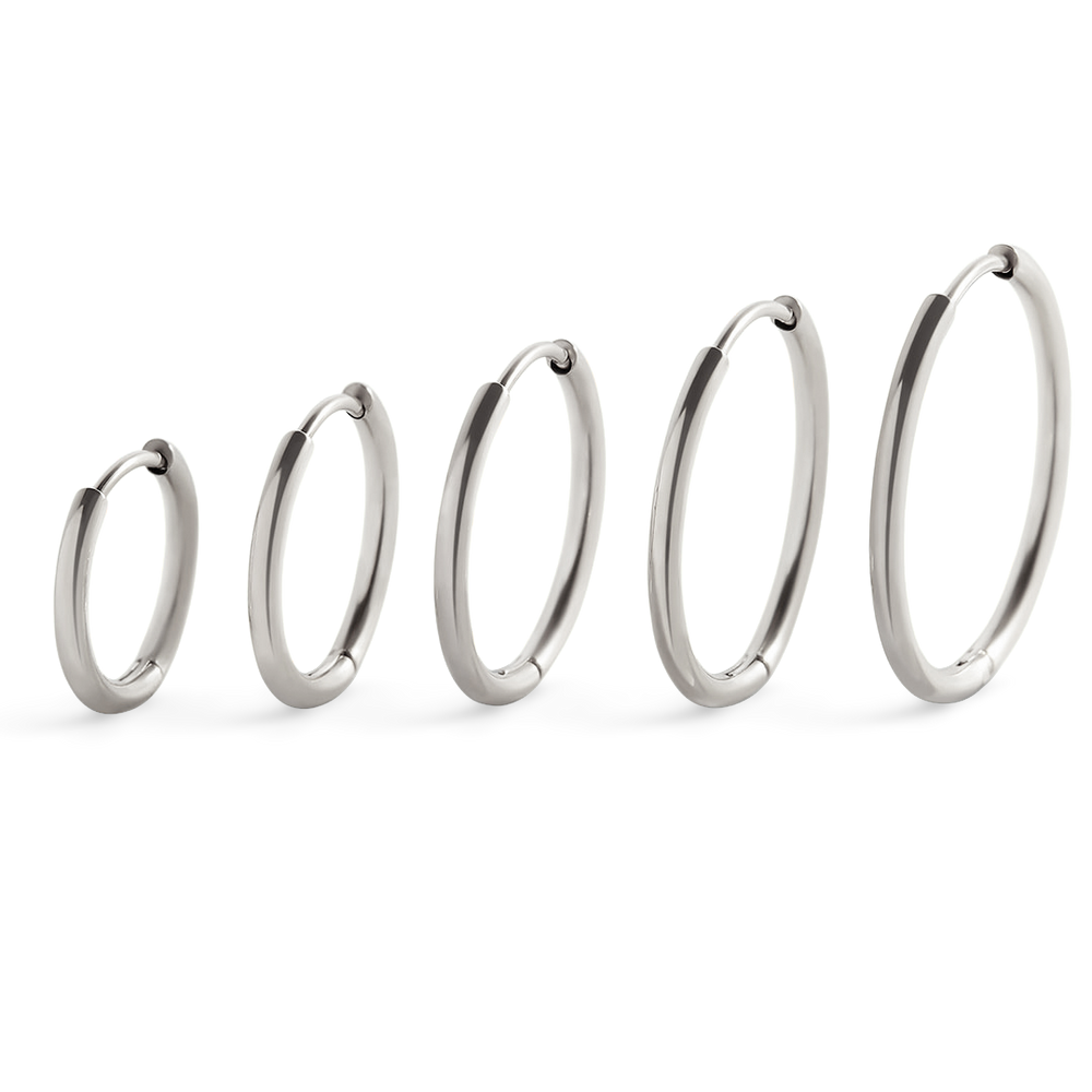 Small Hoop Earrings - Silver / 14 MM