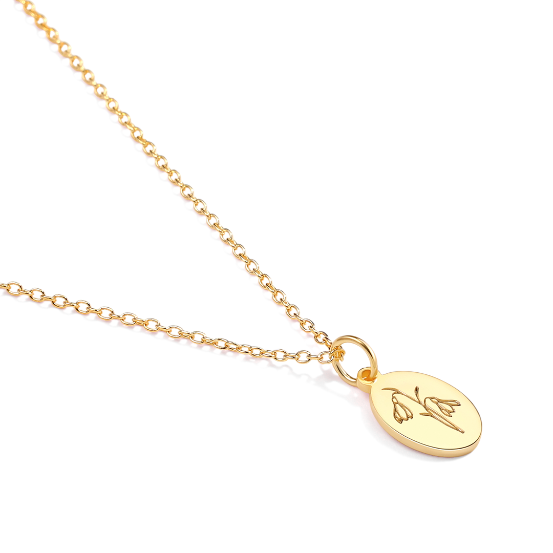 Gold Vermeil Tiny Birth Flower Necklace