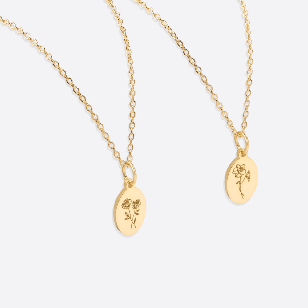 Gold Vermeil Tiny Birth Flower Necklace - January Snowdrop