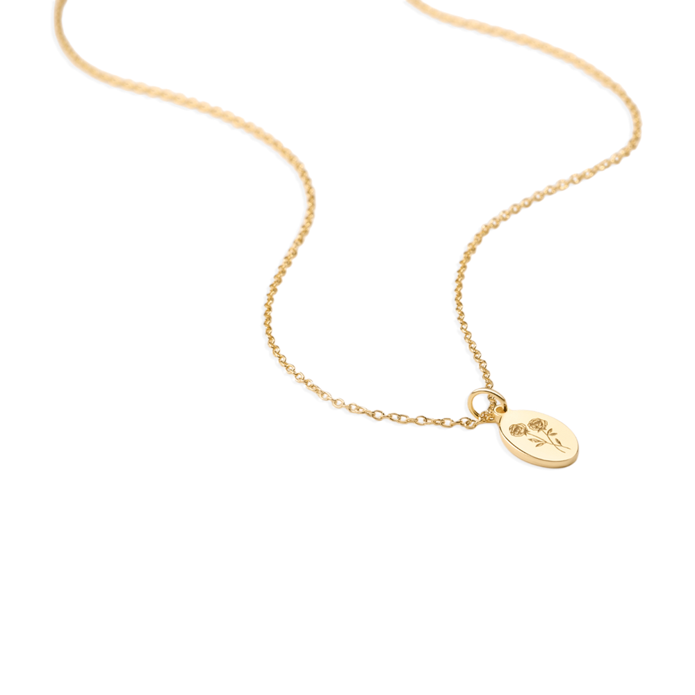 Gold Vermeil Tiny Birth Flower Necklace - January Snowdrop