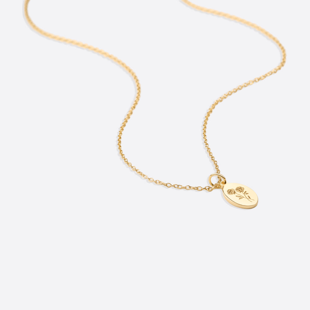 Gold Vermeil Tiny Birth Flower Necklace - January Snowdrop