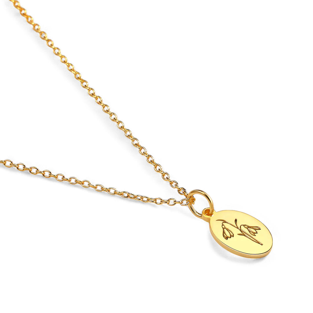 Gold Vermeil Tiny Birth Flower Necklace