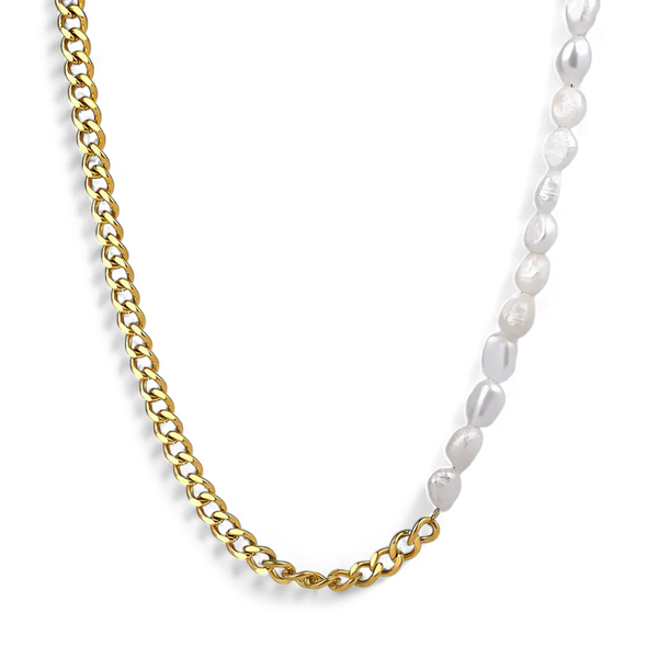 Half Chain Pearl Necklace – Mint & Lily
