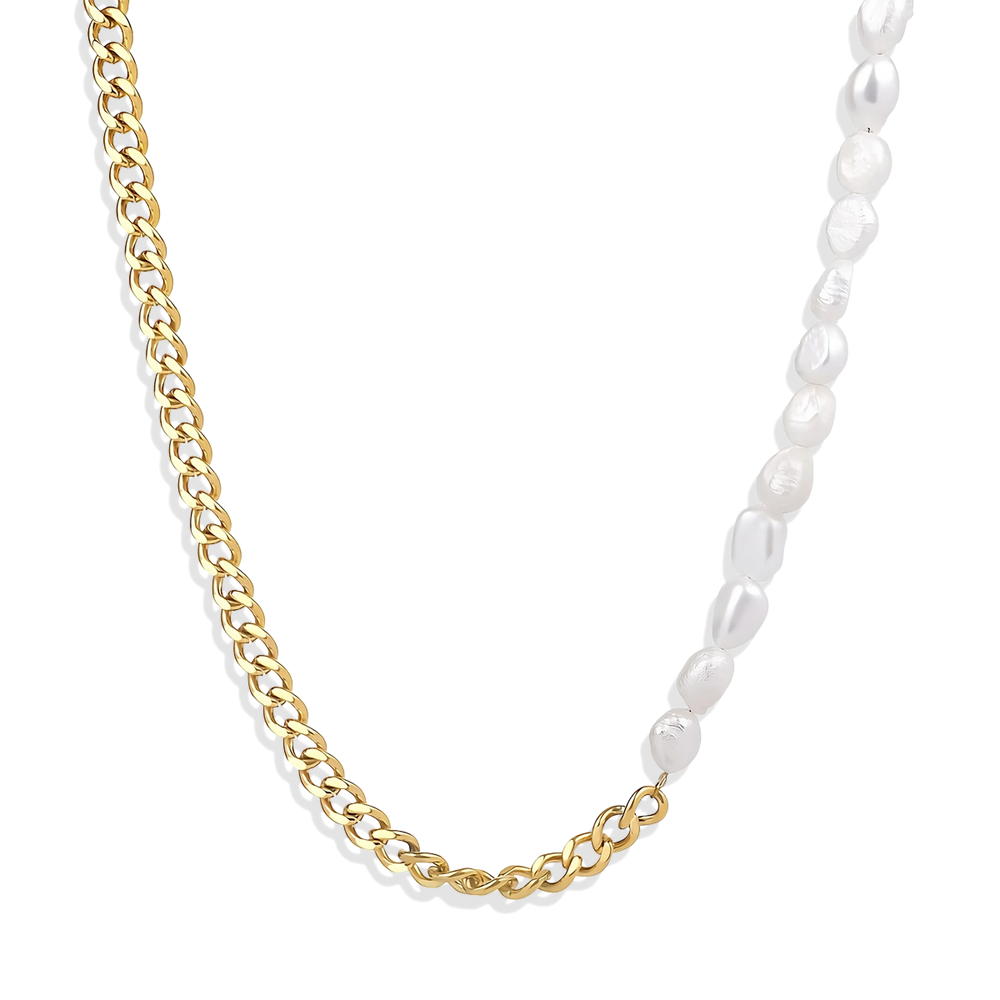 Half Chain Pearl Necklace - Default Title