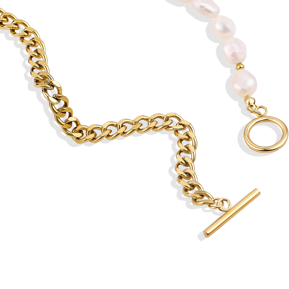 Half Chain Pearl Necklace - Default Title