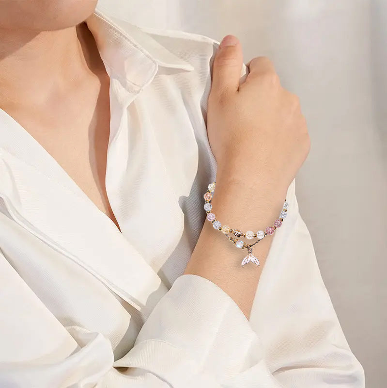 To My Niece Mermaid Bracelet - White Crackle