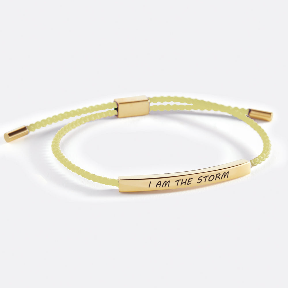 I Am The Storm Inspire Bracelet - Gold / Lemon Yellow