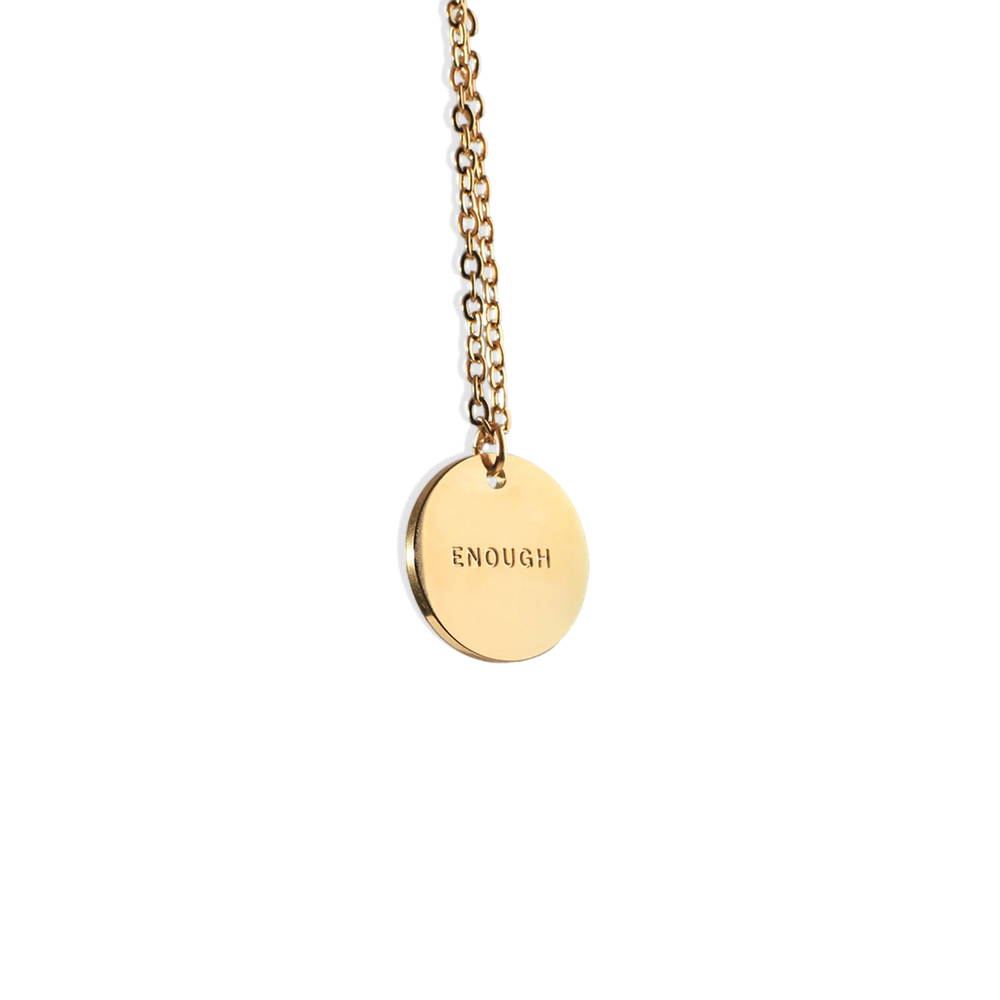 I Am Enough Pendant Necklace - 18k Gold Plated