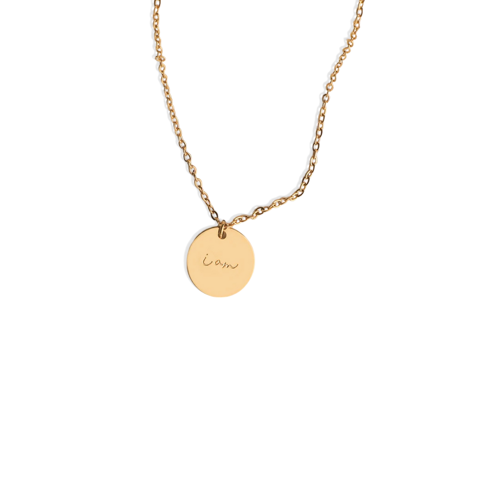 I Am Enough Pendant Necklace - 18k Gold Plated
