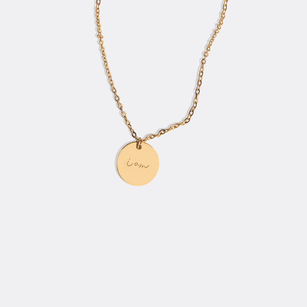 I Am Enough Pendant Necklace - 18k Gold Plated