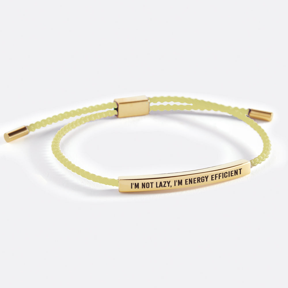 I'm Not Lazy, I'm Energy Efficient Inspire Bracelet - Gold / Lemon Yellow