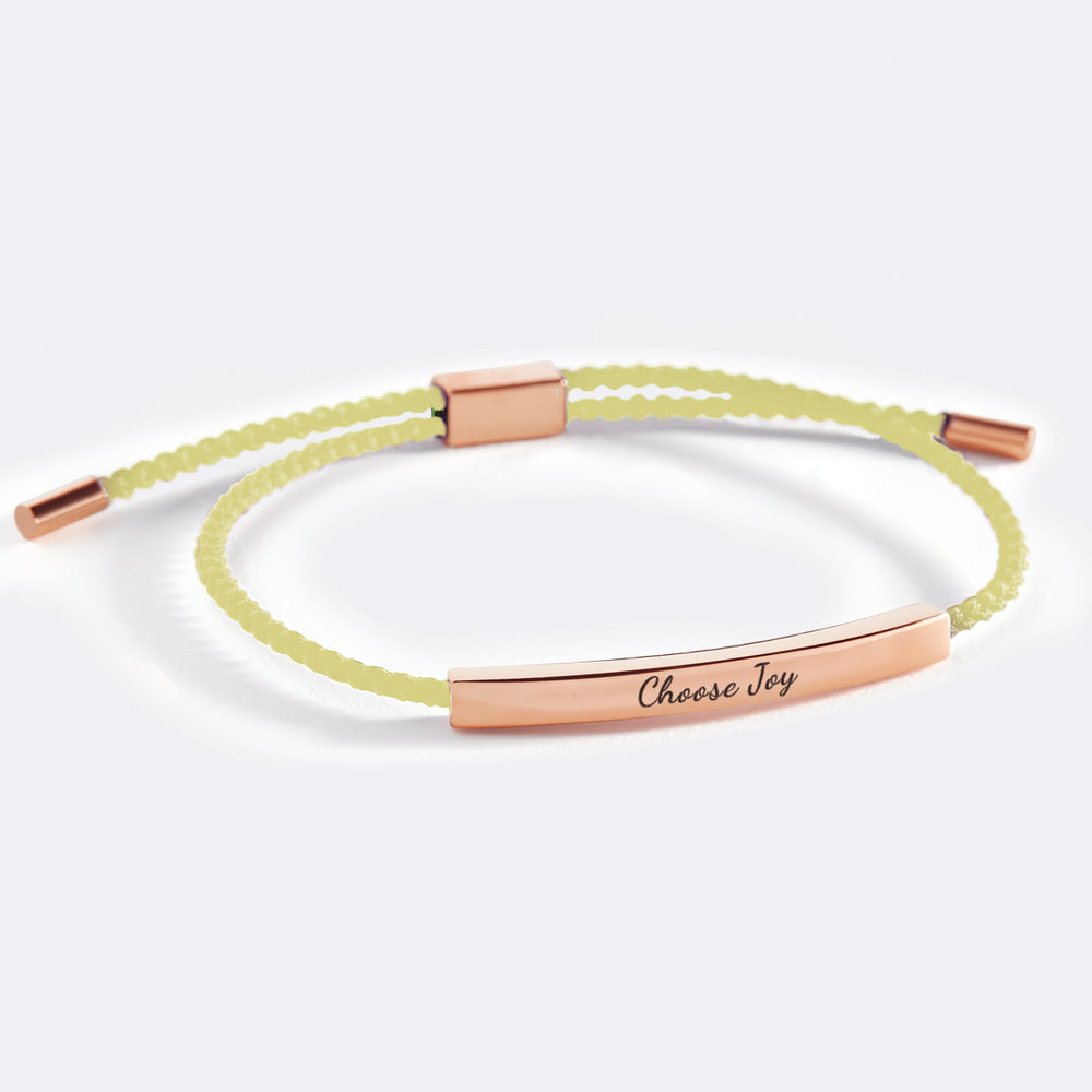 Choose Joy Inspire Bracelet - 18k Rose Gold Plated / Lemon Yellow
