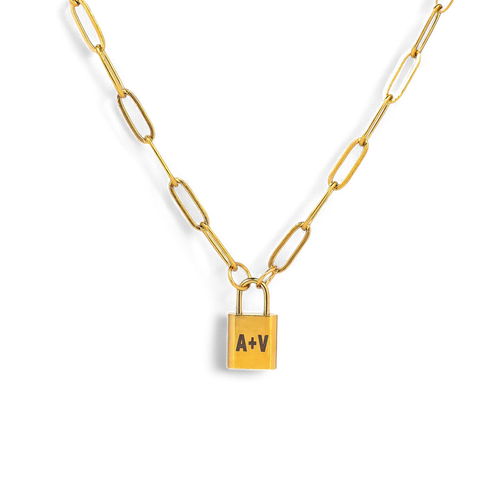 Initial Lock Pendant Necklace – Mint & Lily