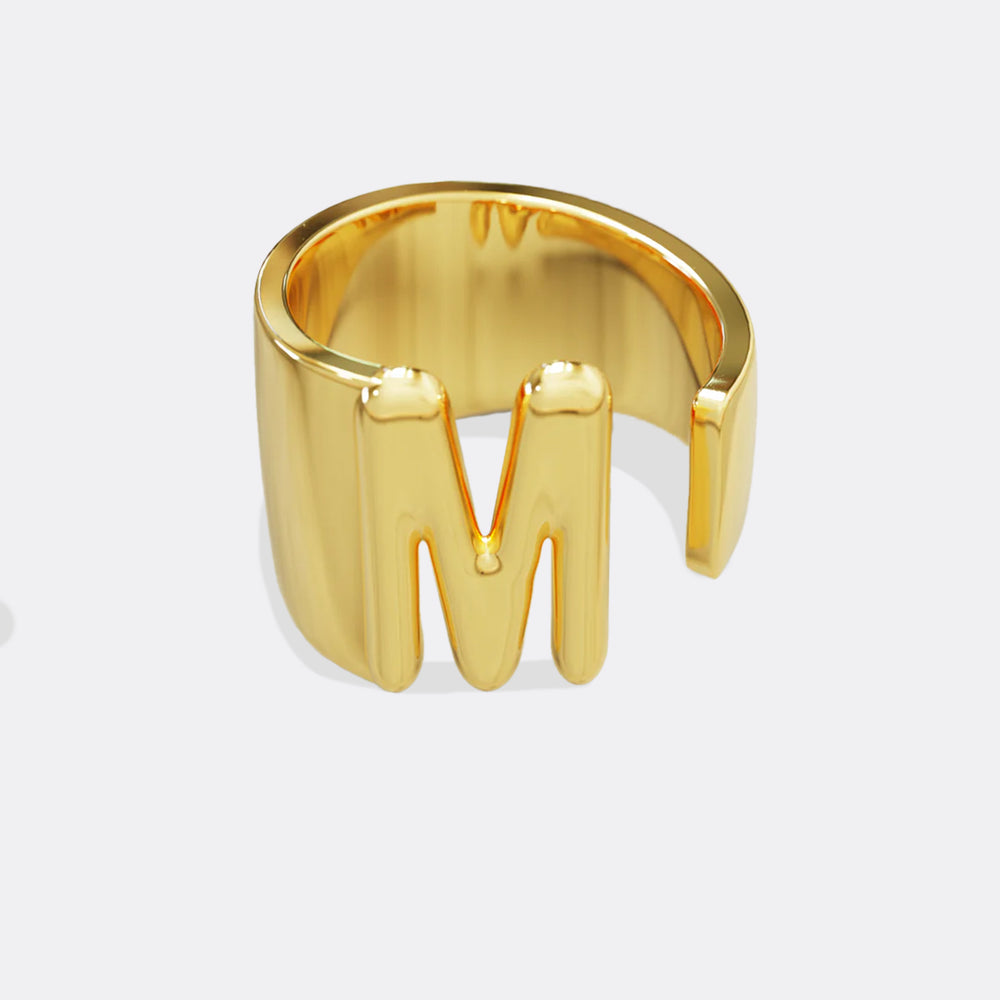 Initial Monogram Ring - Gold / M