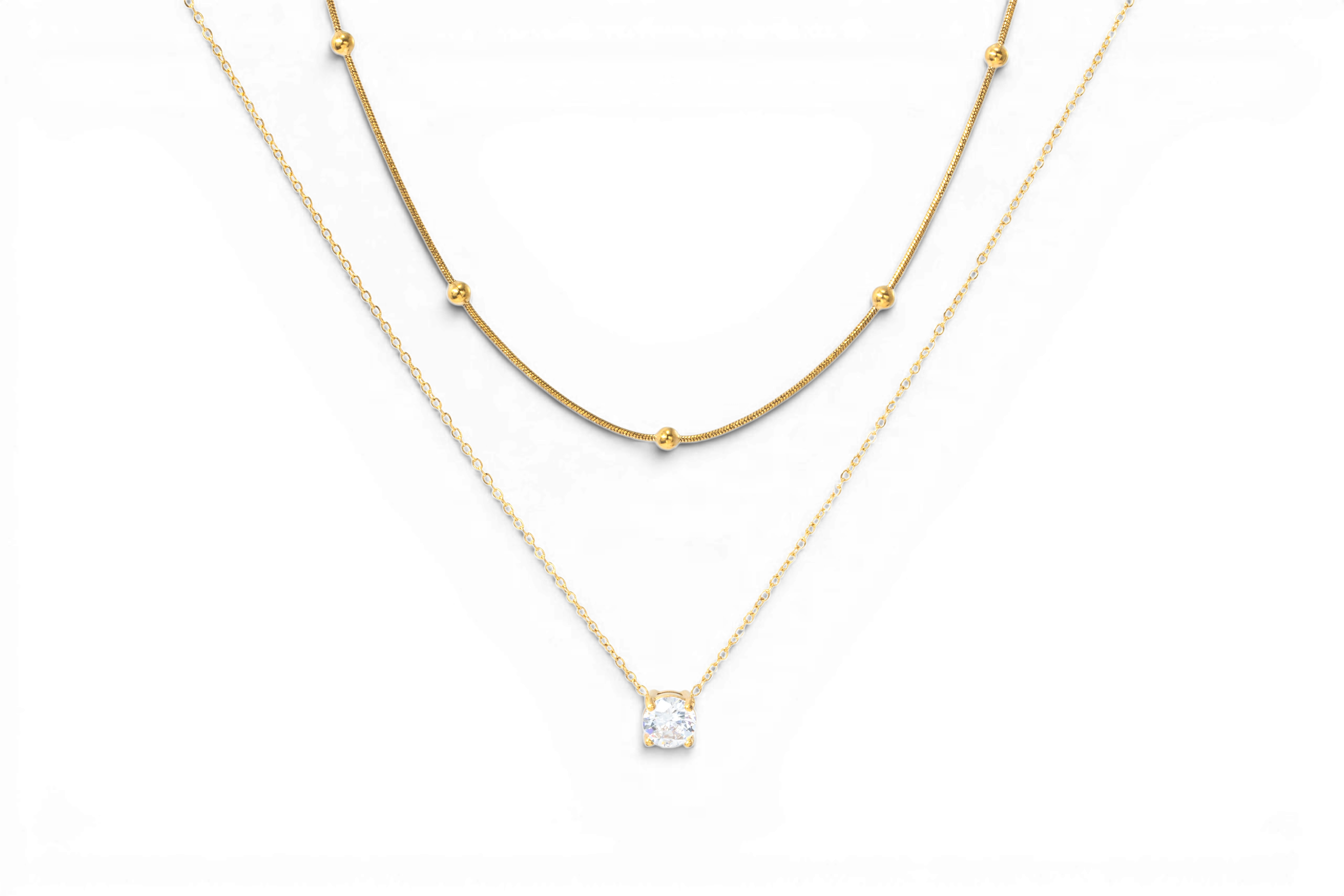 Layered Double Chain Necklace
