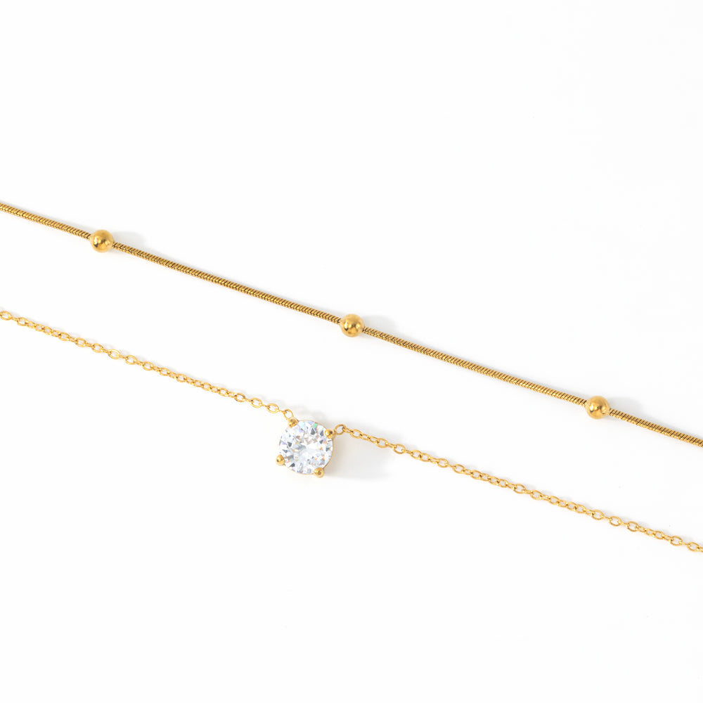 Layered Double Chain Necklace - Gold