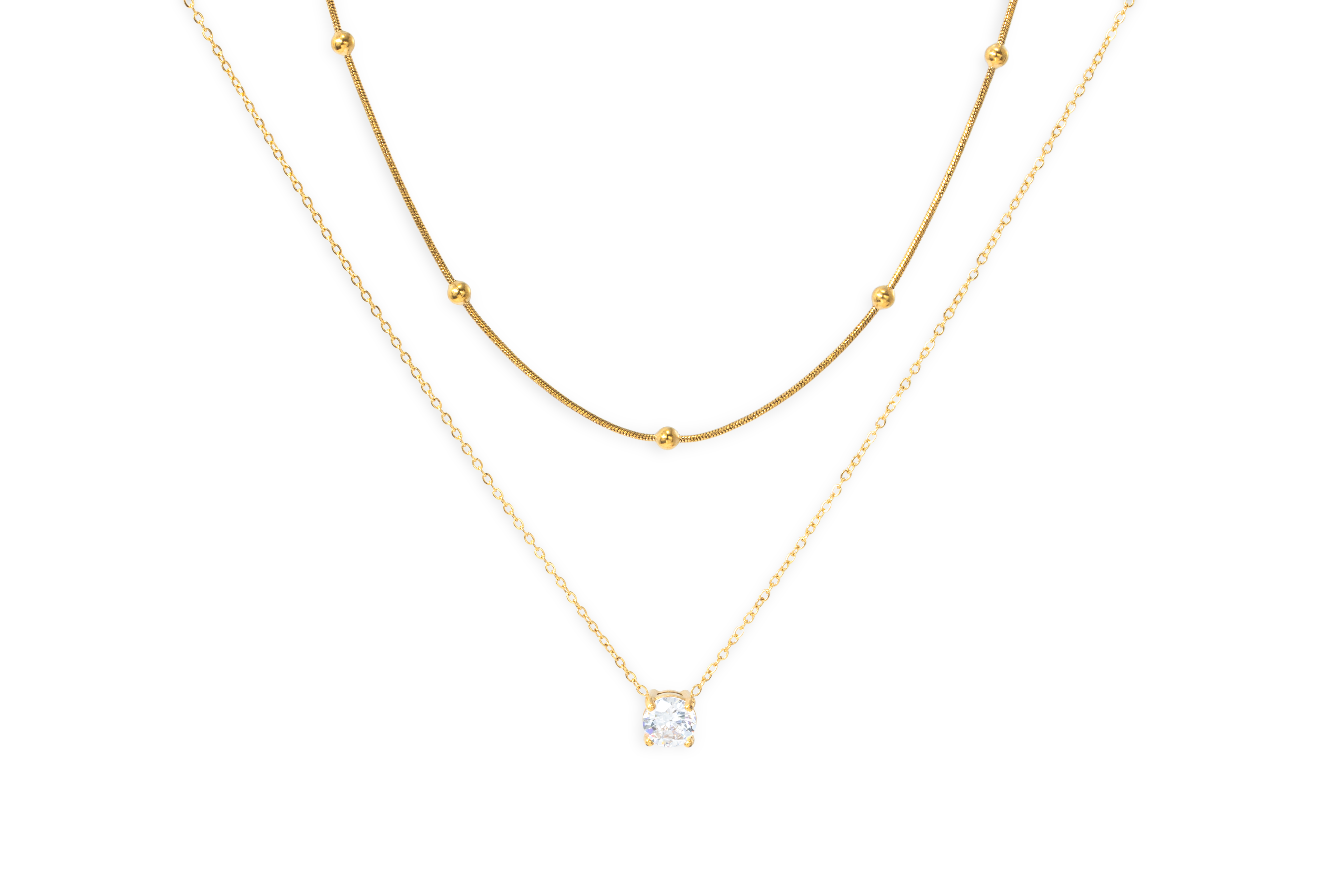 Layered Double Chain Necklace