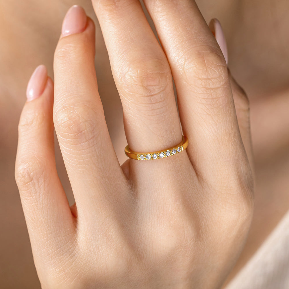 Layered Gemstone Stacking Ring - Gold / 7