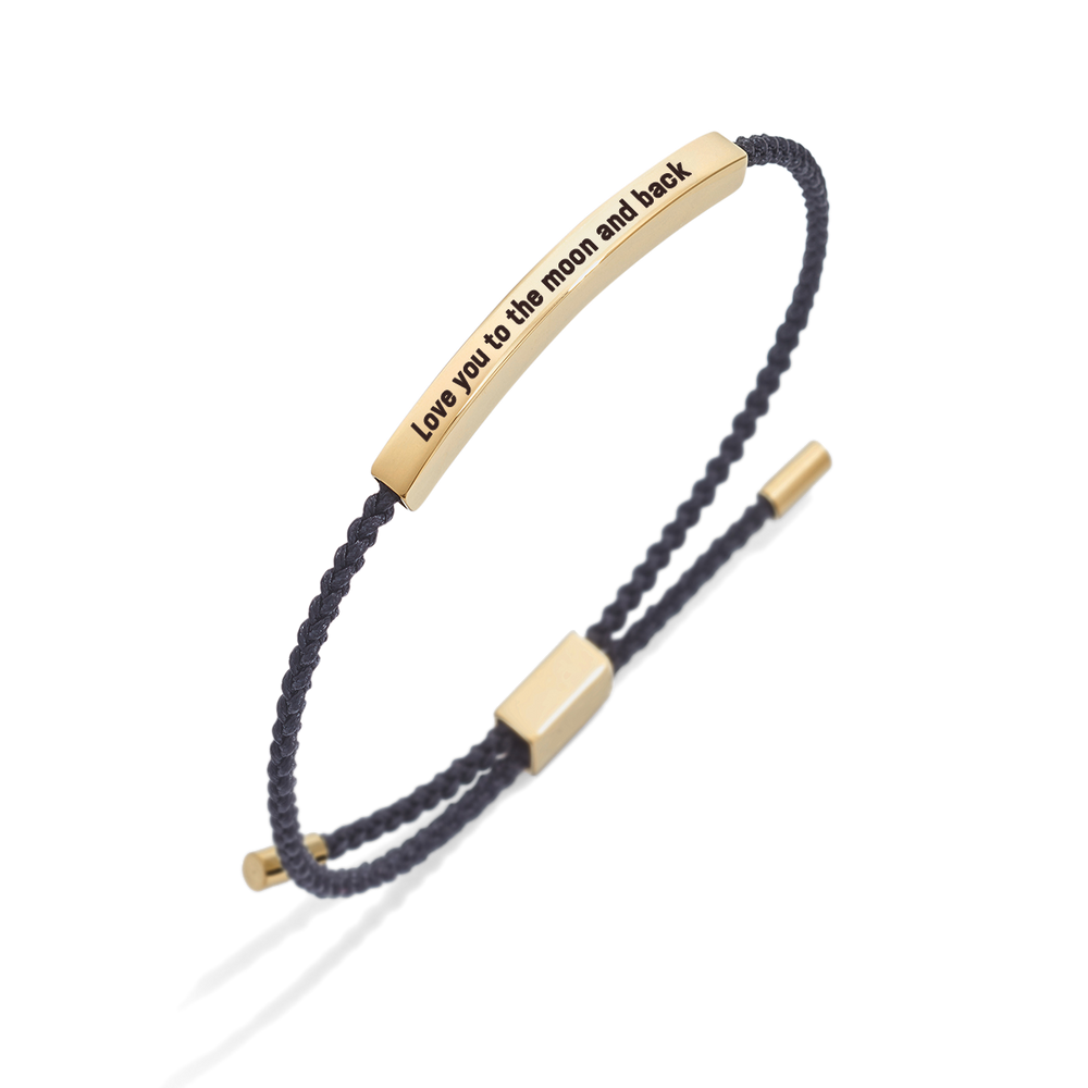 Love you to the moon and back Inspire Bracelet - Gold / Midnight Black