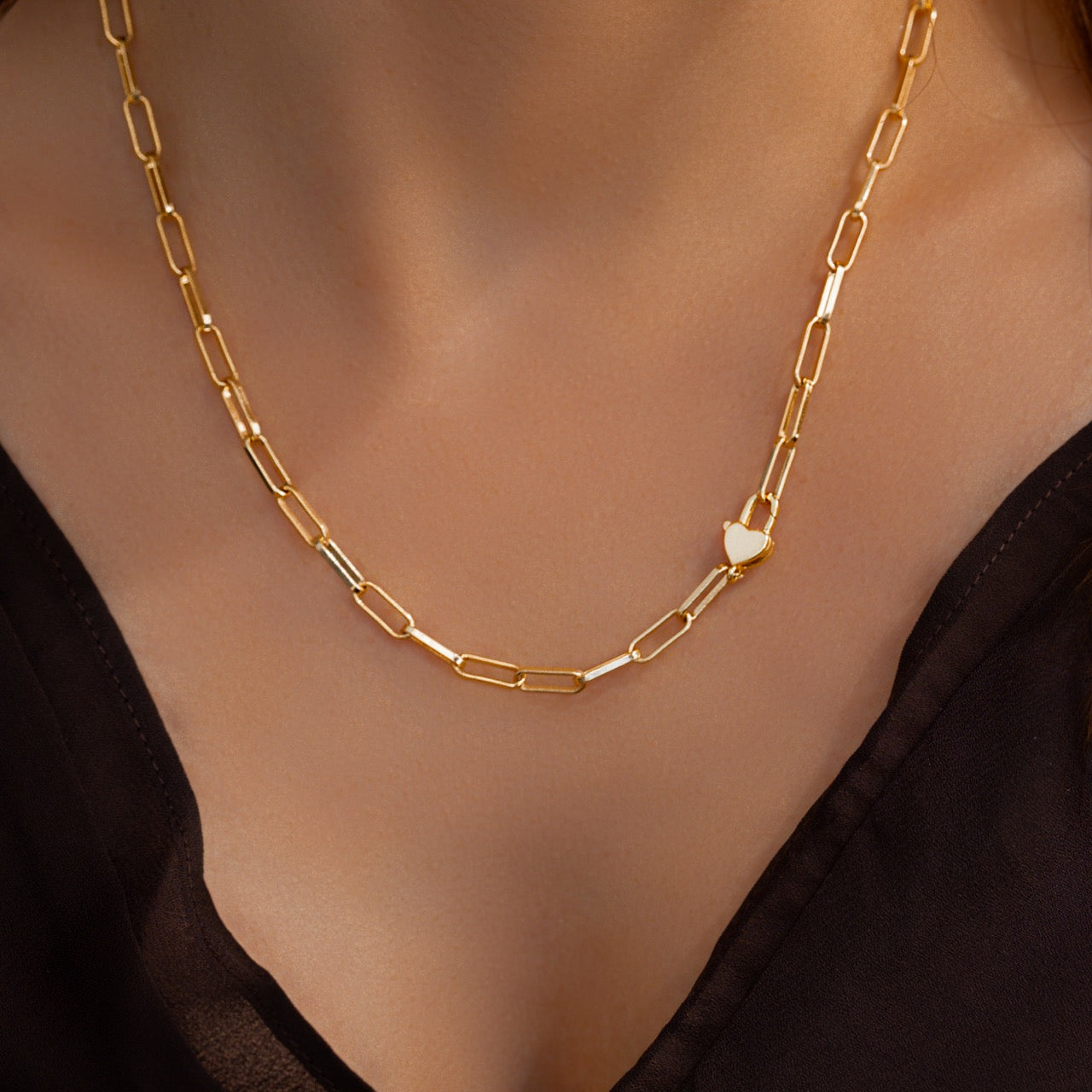 Heart Padlock Necklace – Mint & Lily