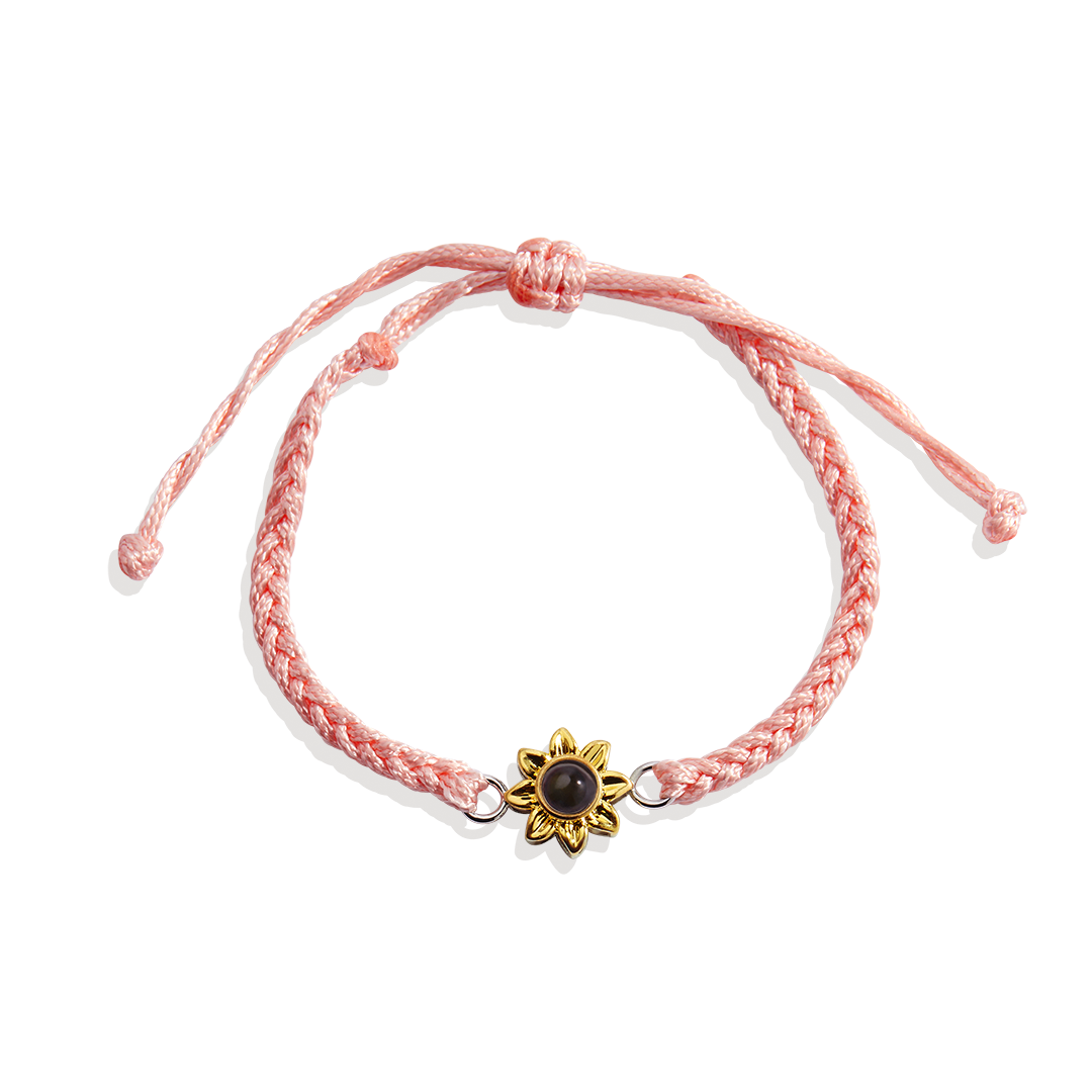 Rinhoo Braided Daisy Flower Lucky Bracelet - Adjustable Bangle, Friendship Style