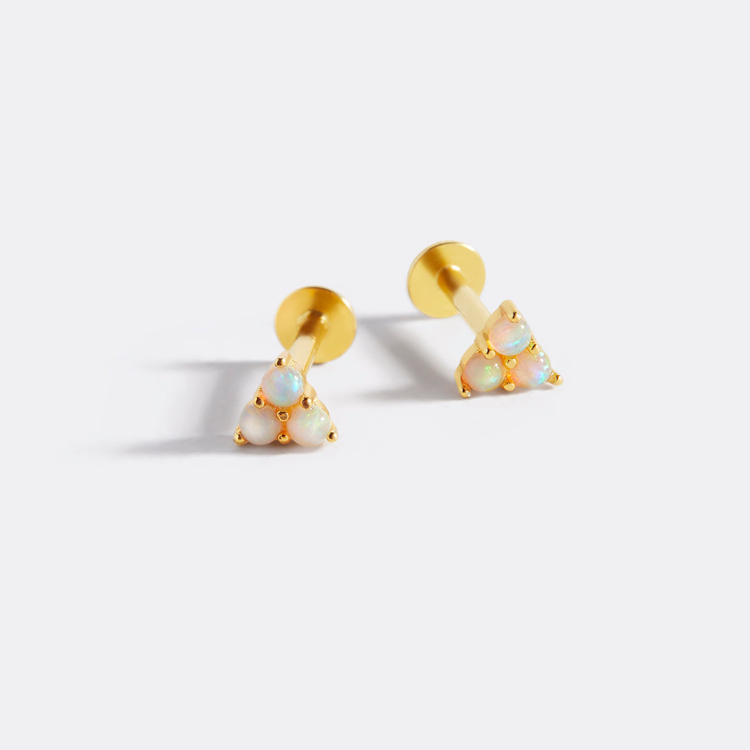 Opal Trio Sleeper Stud Earrings