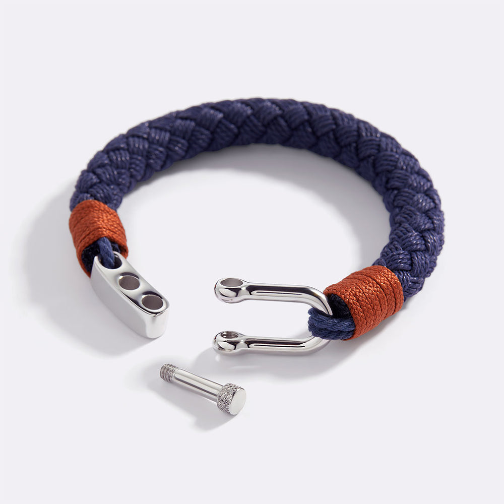 Anchor Braided Bracelet - Navy