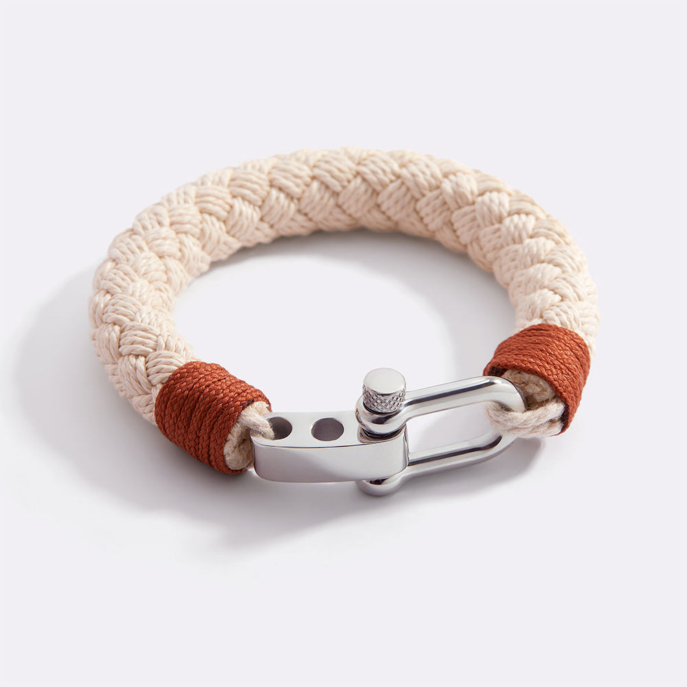 Anchor Braided Bracelet - Beige