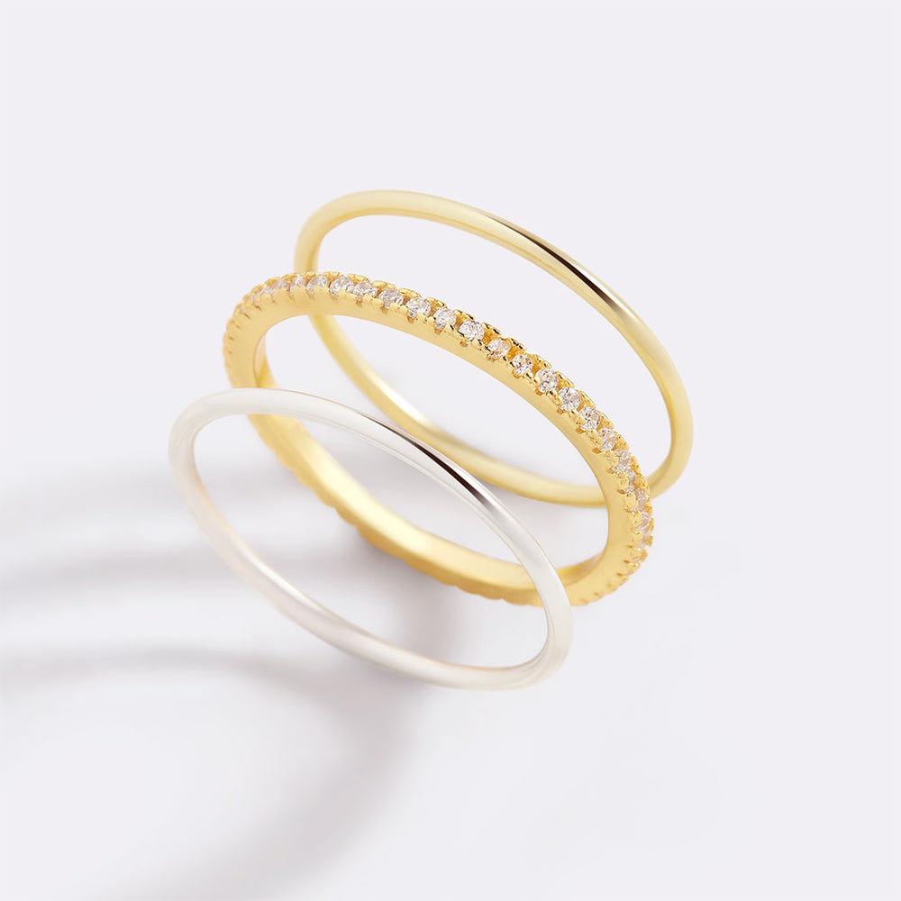 Gold and Silver Stacking Rings – Modern & Versatile Set – Mint & Lily