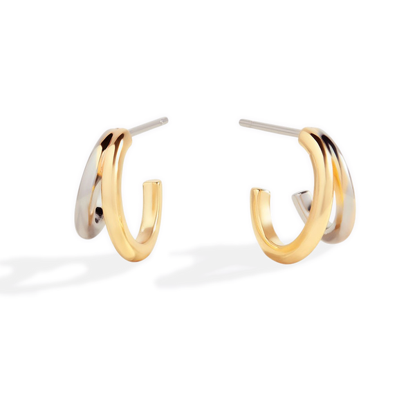 Mixed Metal Double Hoop Earrings – Mint & Lily