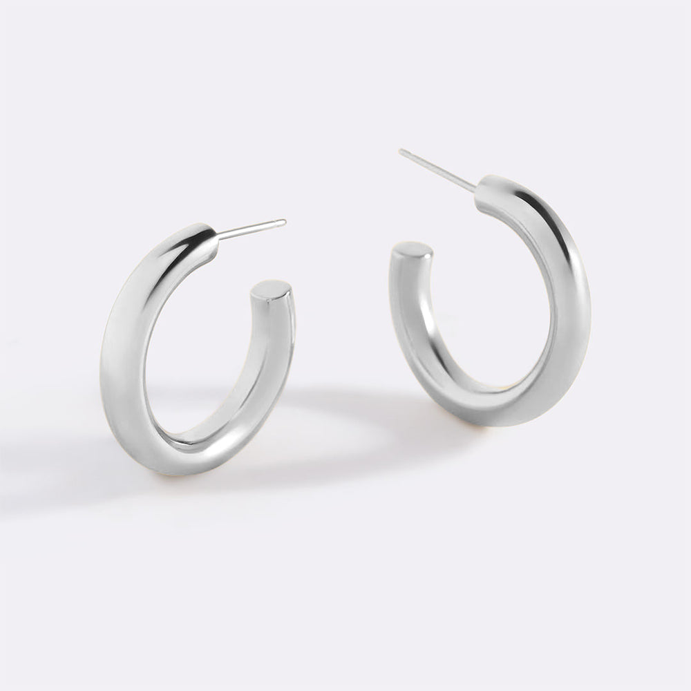 Bold Hoop Earrings - 925 Sterling Silver