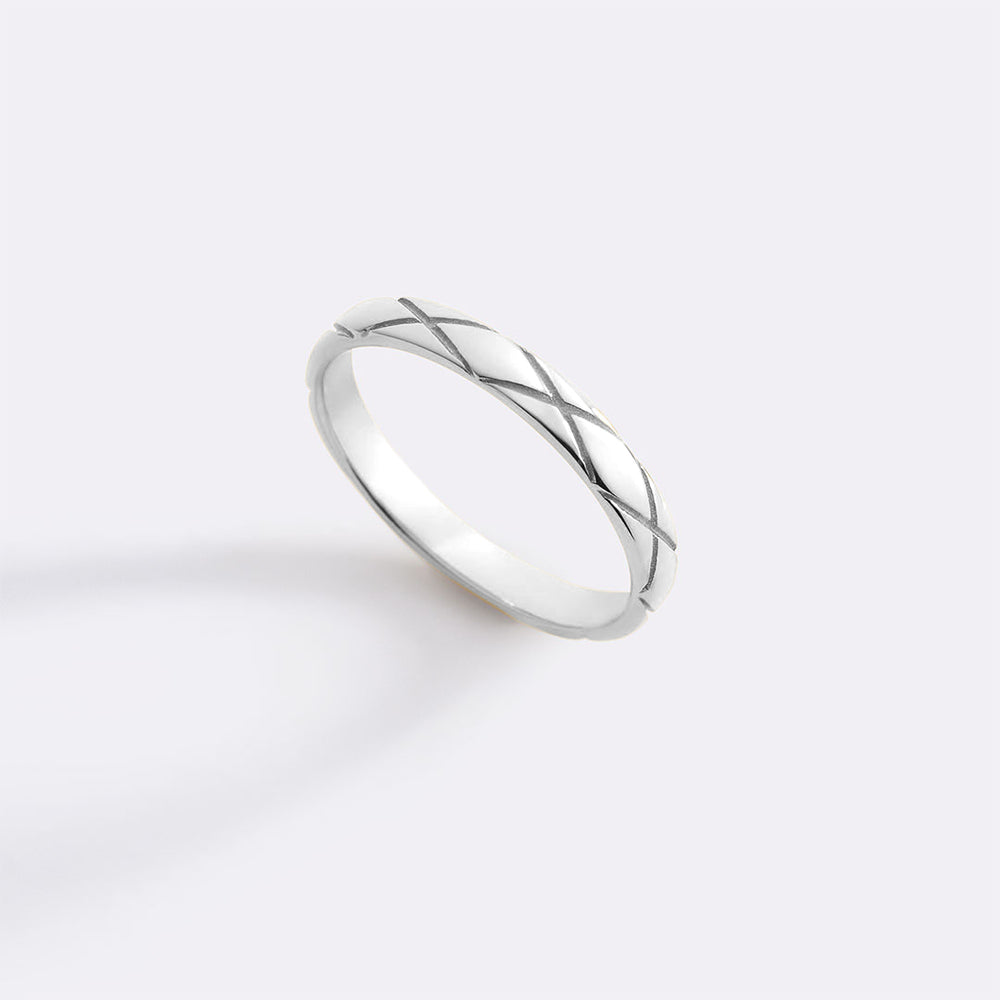 Classic Hatch Ring - 925 Sterling Silver / 5