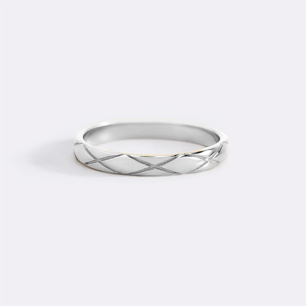 Classic Hatch Ring - 925 Sterling Silver / 5