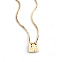 Gold Vermeil Pavé Uppercase Initial Necklace