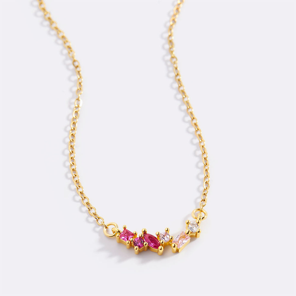 Ombre Birthstone Necklace - July Ruby