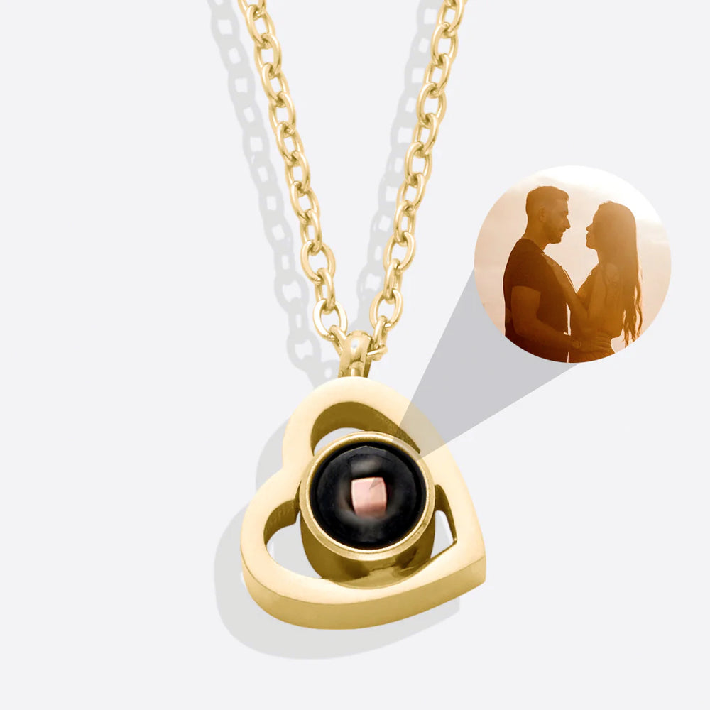 Picture Necklace Heart Photo Mint Lily