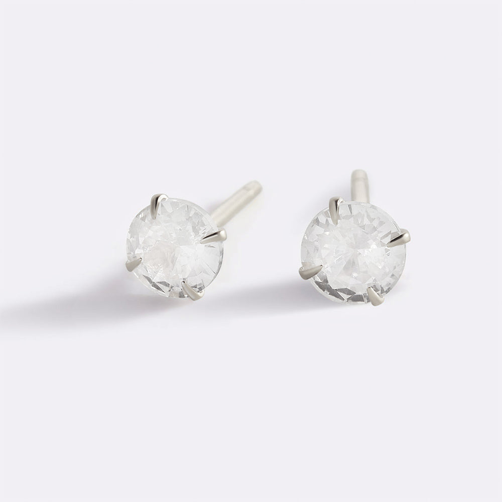 4mm Classic Solitaire Studs - 925 Sterling Silver