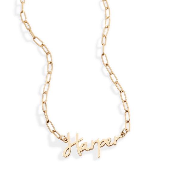 Fairy Name Necklace with Paperclip Chain – Mint & Lily