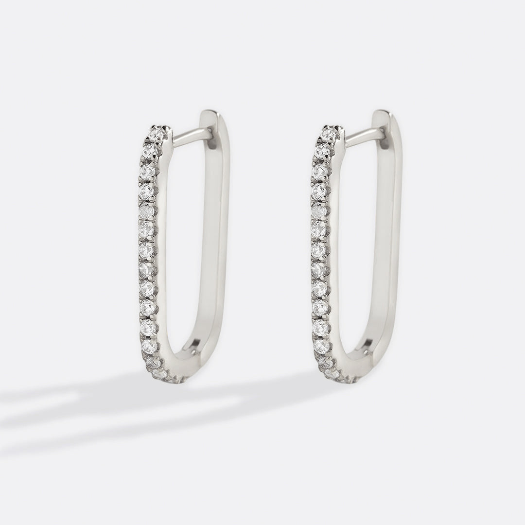 Small Square Silver Chunky Hoops | Hoop Earrings | NUE Hoops