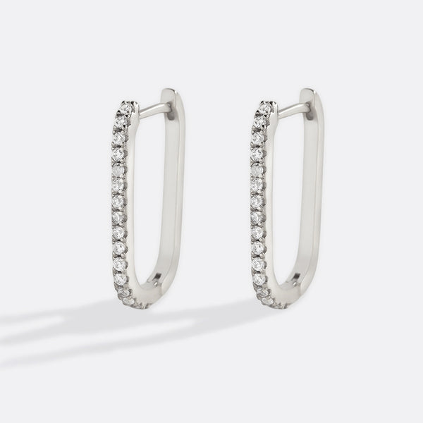 Square Pave Hoop Earrings – Mint & Lily